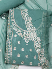 All Over Embroidery Crepe Unstitched Suit Piece With Dupatta