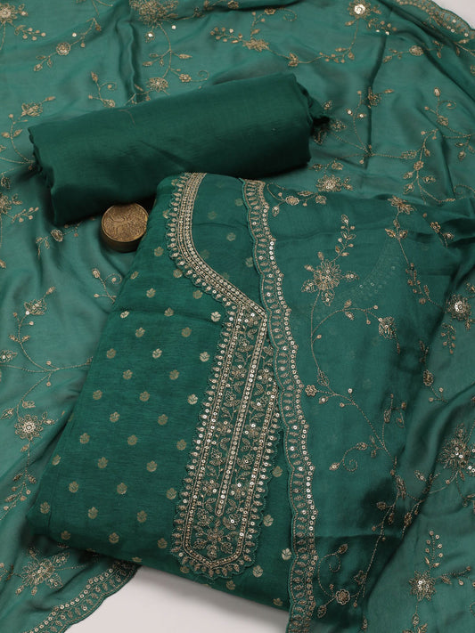 Booti Embroidered Handloom Unstitched Suit Piece With Dupatta