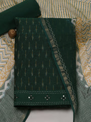 Ikat Printed Cotton Unstitched Suit Piece With Dupatta