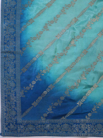 Neck Embroidered Chanderi Unstitched Suit Piece With Banarsi Dupatta
