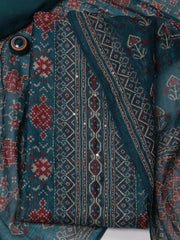Printed Chanderi Unstitched Suit Piece With Dupatta