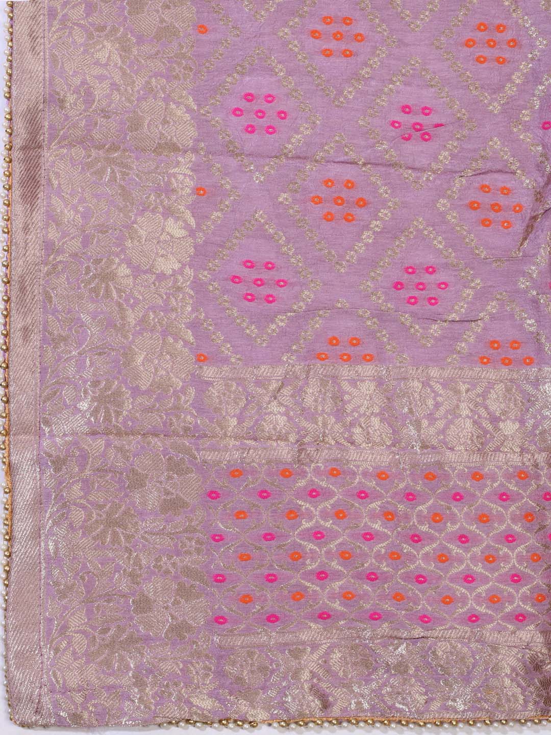Neck Embroidered Chanderi Unstitched Suit Piece With Dupatta