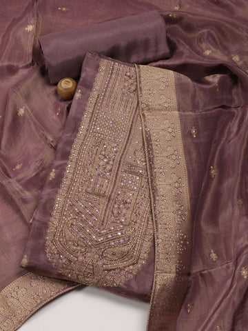 Woven Tissue Unstitched Suit Piece With Dupatta