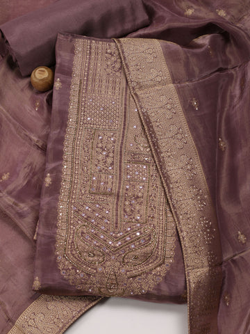 Woven Tissue Unstitched Suit Piece With Dupatta