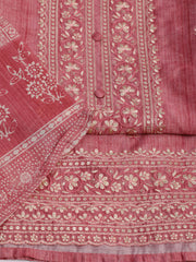 Neck Embroidered Chanderi Unstitched Suit Piece With Dupatta