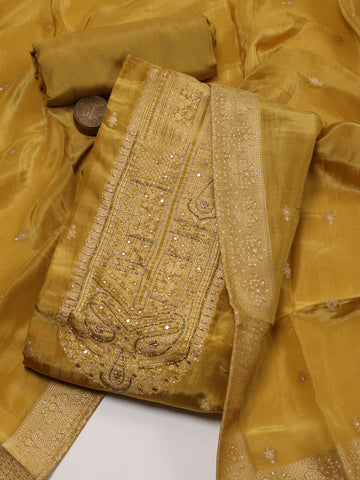 Woven Tissue Unstitched Suit Piece With Dupatta