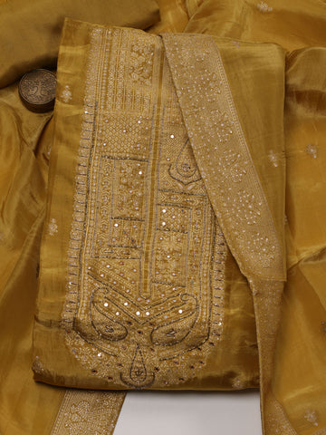 Woven Tissue Unstitched Suit Piece With Dupatta