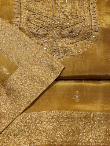 Woven Tissue Unstitched Suit Piece With Dupatta