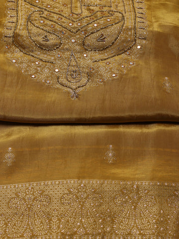 Woven Tissue Unstitched Suit Piece With Dupatta