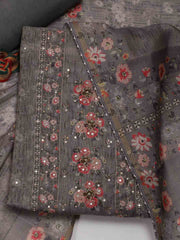 Printed Chanderi Unstitched Suit Piece With Dupatta