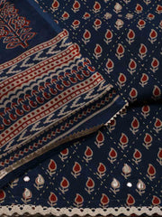 Printed Cotton Unstitched Suit Piece With Dupatta