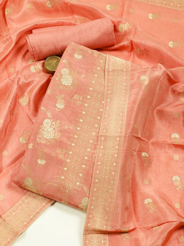 Woven Chanderi Unstitched Suit With Dupatta