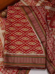 Patola Print Cotton Unstitched Suit Piece With Dupatta