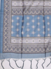 Printed Chanderi Unstitched Suit Piece With Dupatta