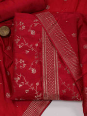 Woven Chanderi Unstitched Suit Piece With Dupatta