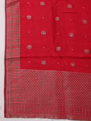 Woven Chanderi Unstitched Suit Piece With Dupatta