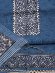 Printed Chanderi Unstitched Suit Piece With Dupatta