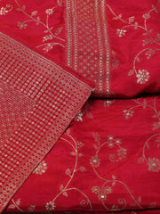 Woven Chanderi Unstitched Suit Piece With Dupatta