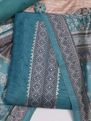 Printed Chanderi Unstitched Suit Piece With Dupatta