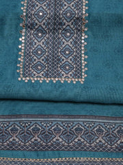 Printed Chanderi Unstitched Suit Piece With Dupatta