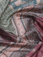 Printed Chanderi Unstitched Suit Piece With Dupatta