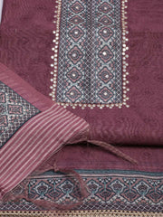 Printed Chanderi Unstitched Suit Piece With Dupatta
