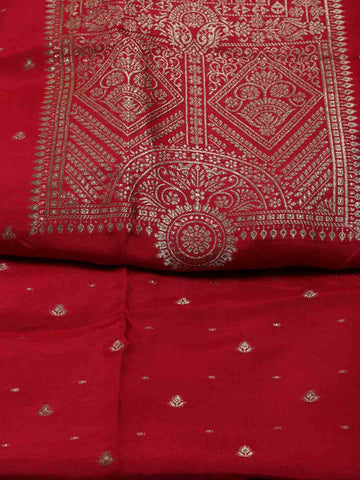 Woven Chanderi Unstitched Suit Piece With Dupatta