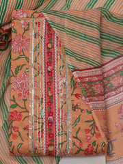 Printed Cotton Unstitched Suit Piece With Dupatta