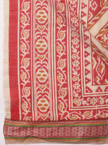 Patola Print Cotton Unstitched Suit Piece With Dupatta