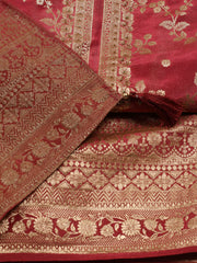 Embroidery Tissue Unstitched Suit Piece With Dupatta