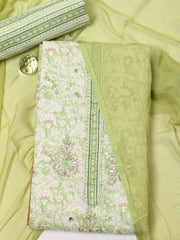 Printed Cotton Unstitched Suit Piece With Dupatta