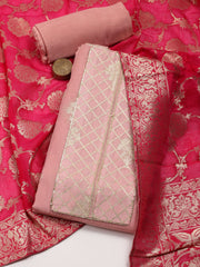 Floral Woven Chanderi Unstitched Suit Piece With Dupatta