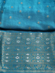 Woven Chanderi Unstitched Suit Piece With Banarsi Dupatta