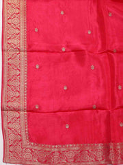 Woven Chanderi Unstitched Suit Piece With Banarsi Dupatta