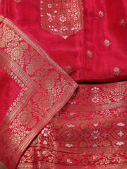 Woven Chanderi Unstitched Suit Piece With Banarsi Dupatta