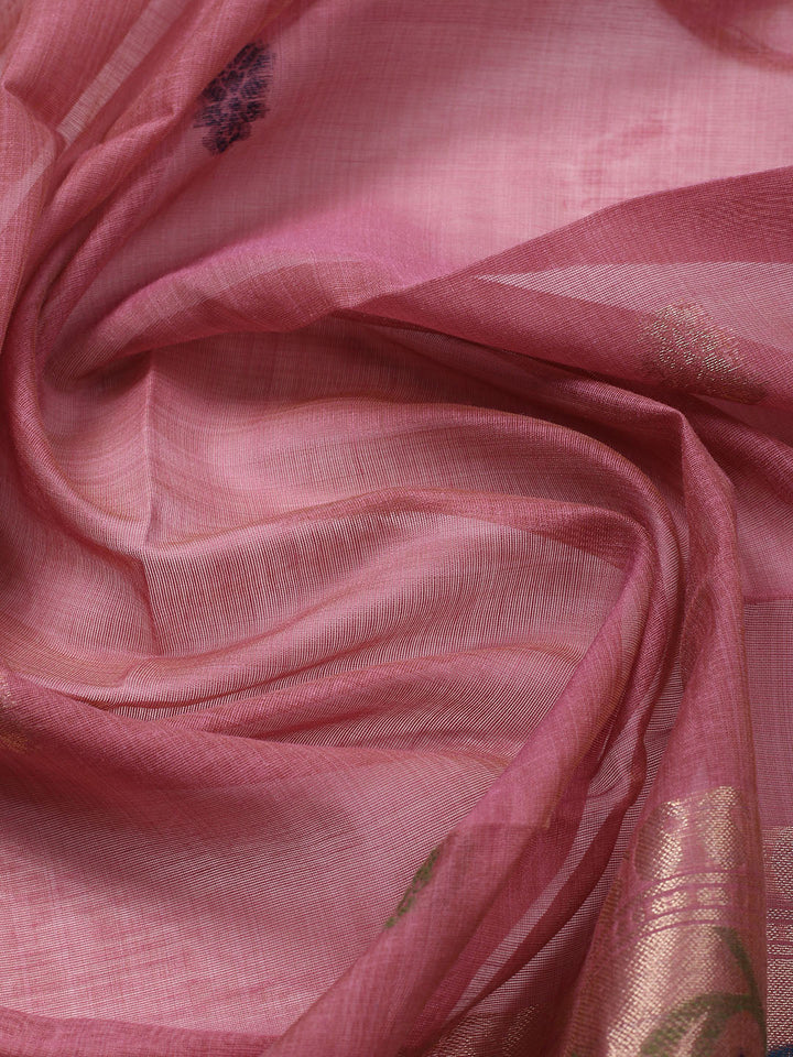 Woven Design Chanderi Unstitched Kurta With Pant &amp; Dupatta