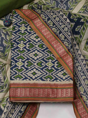 Patola Print Cotton Unstitched Suit Piece With Dupatta