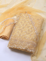 Embroidered Chiffon Unstitched Suit With Dupatta