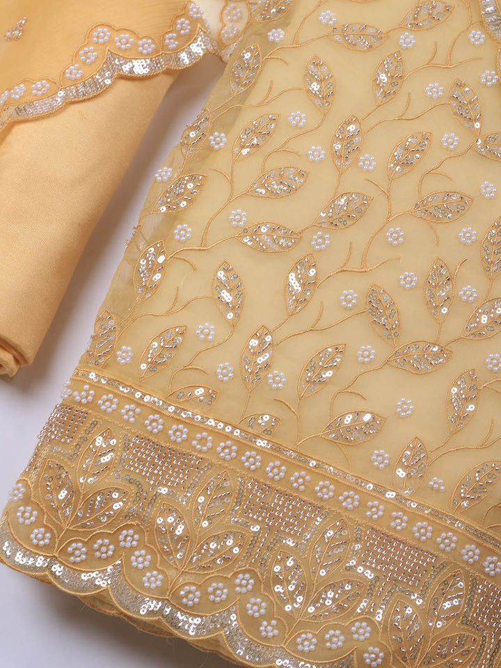 Embroidered Chiffon Unstitched Suit With Dupatta