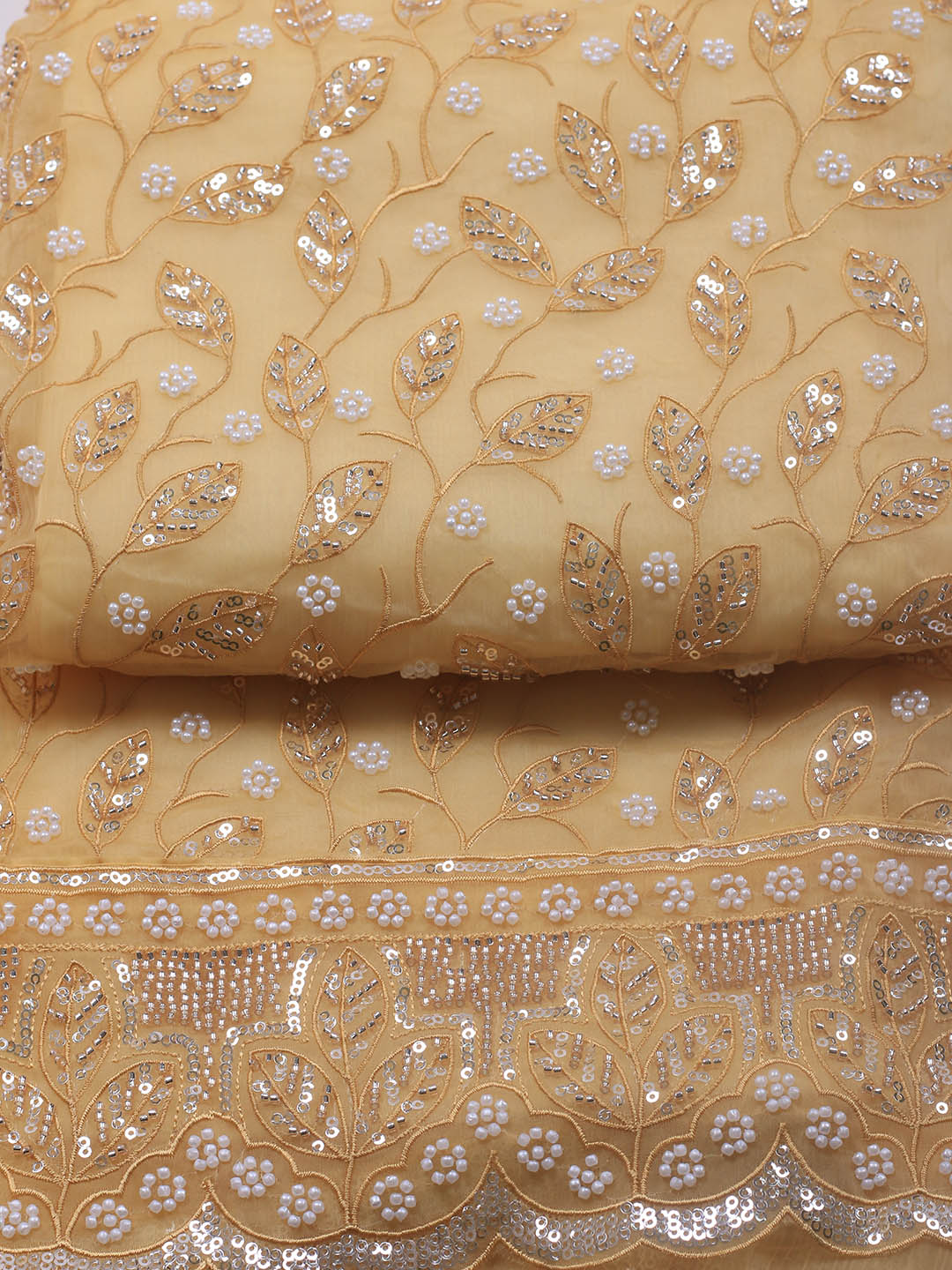 Embroidered Chiffon Unstitched Suit With Dupatta