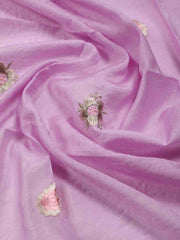 Neck Embroidered Chanderi Unstitched Suit Piece With Dupatta
