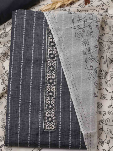 Neck Patti Printed Cotton Unstitched Suit Piece With Dupatta