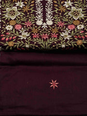 Neck Embroidered Chanderi Unstitched Suit Piece With Dupatta
