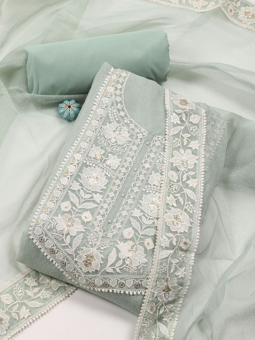 Neck Embroidery Unstitched Suit Material