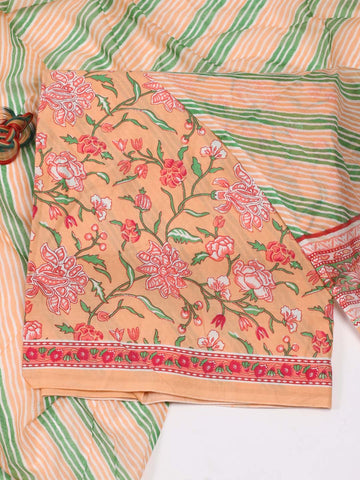 Printed Cotton Unstitched Suit Piece With Dupatta