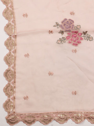 Booti Embroidered Organza Unstitched Suit Piece With Dupatta