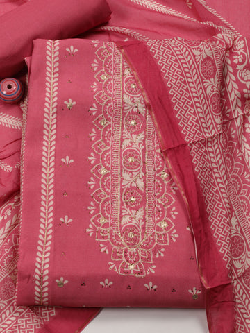 Printed Muslin Unstitched Suit Piece With Dupatta