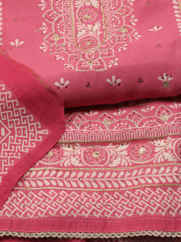 Printed Muslin Unstitched Suit Piece With Dupatta