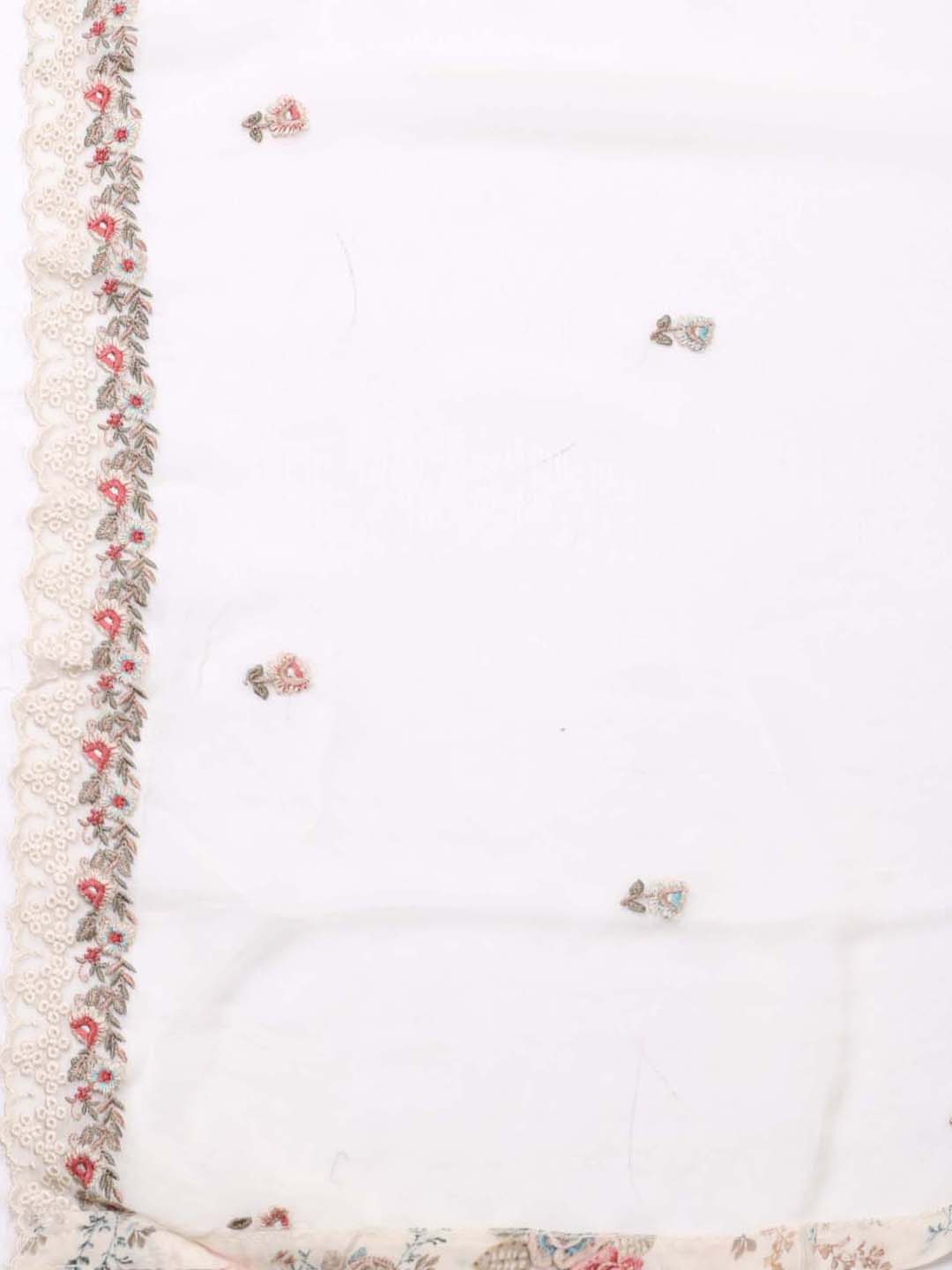 Floral Printed Crepe Unstitched Suit Piece With Dupatta