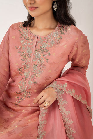 Embroidered Handloom Unstitched Suit Piece With Dupatta